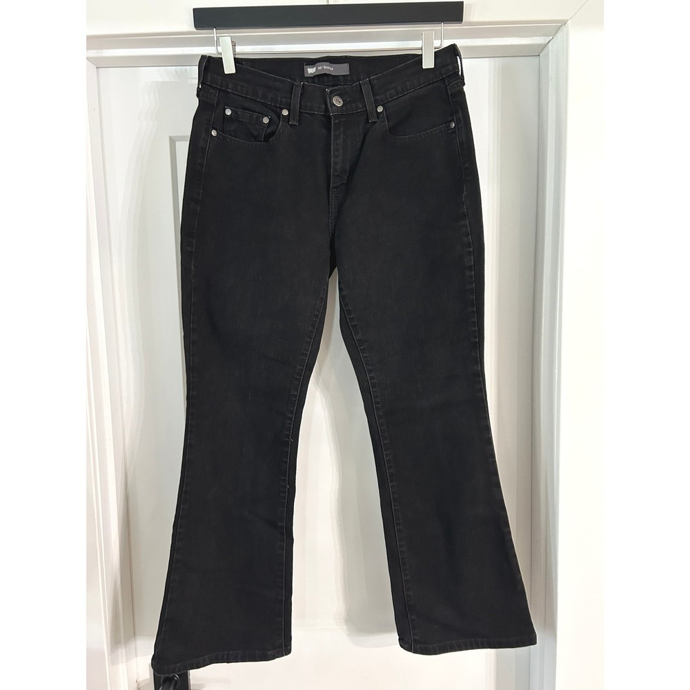 Levis 515 Bootcut Jeans Womens W29 (8S) Black Mid Rise Stretch Denim Pants 90s